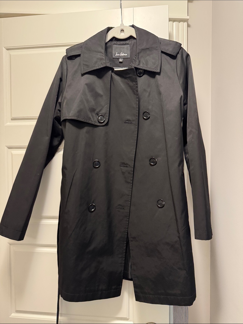 Sam Edelman Black Double-Breasted Trench Coat